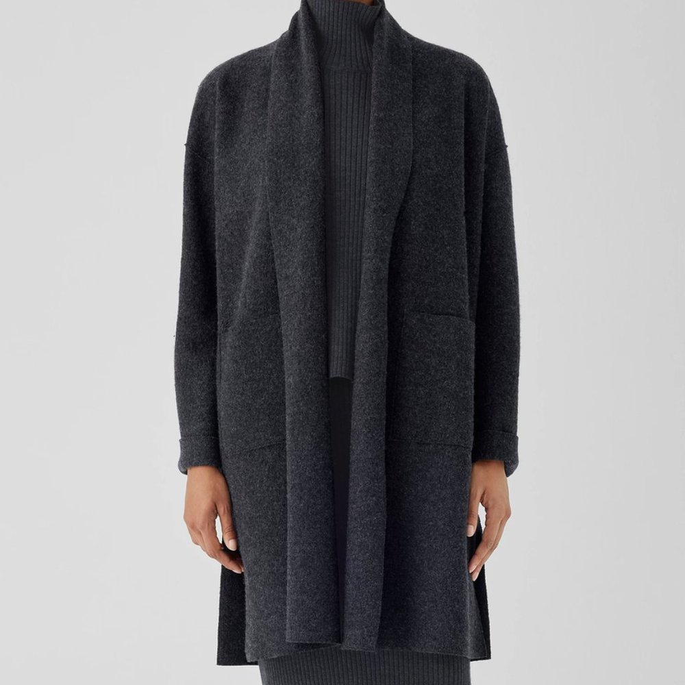 Boiled Wool Coat - Charcoal